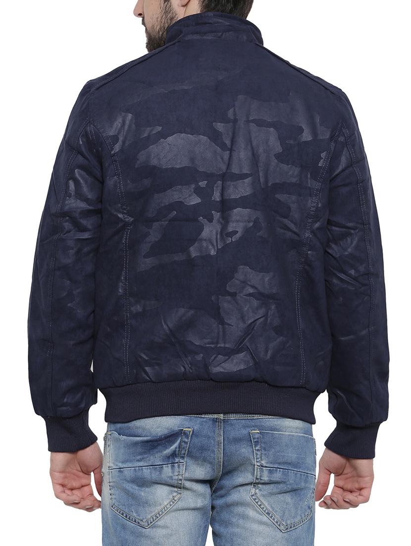 blue printed leather biker jacket - 14498213 - Zoom Image - 3
