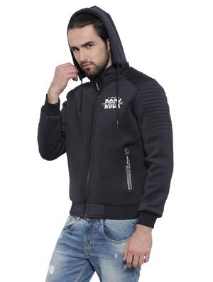 navy blue printed casual jacket - 14498222 - Standard Image - 2
