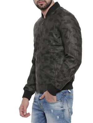 green printed biker jacket - 14498224 - Standard Image - 2