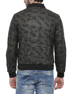 green printed biker jacket - 14498224 - Standard Image - 3