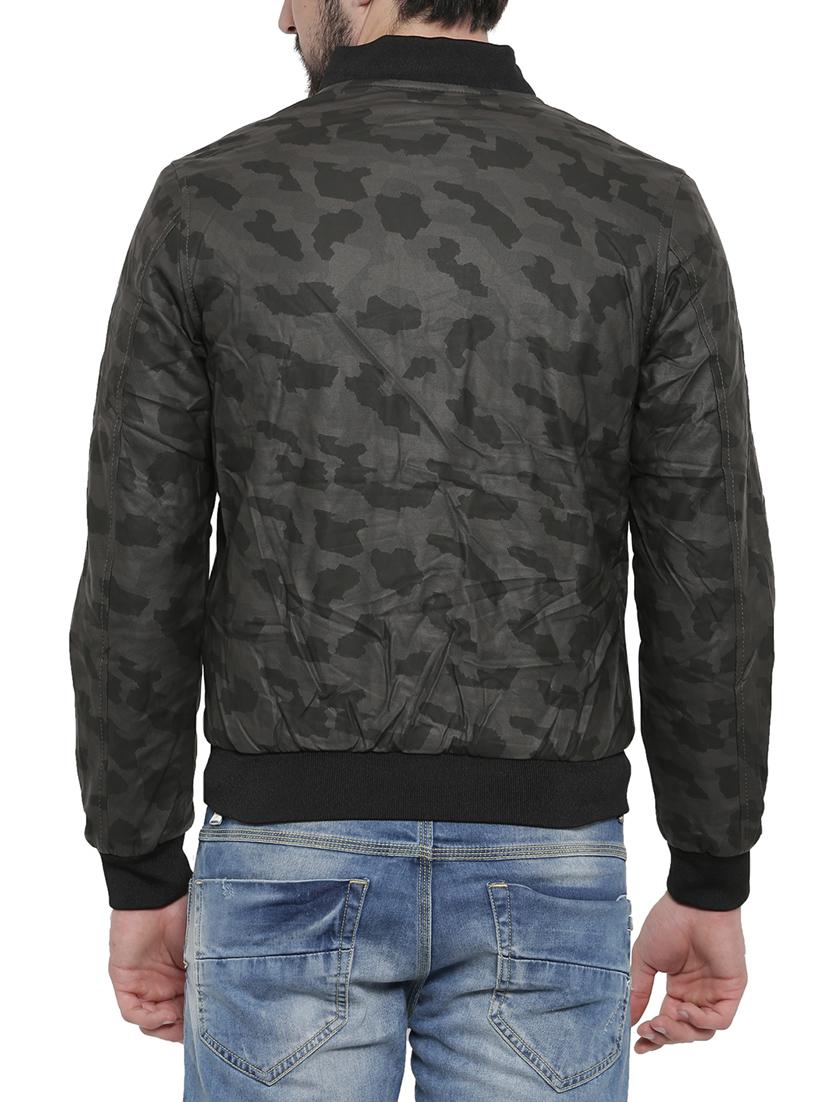 green printed biker jacket - 14498224 - Zoom Image - 3