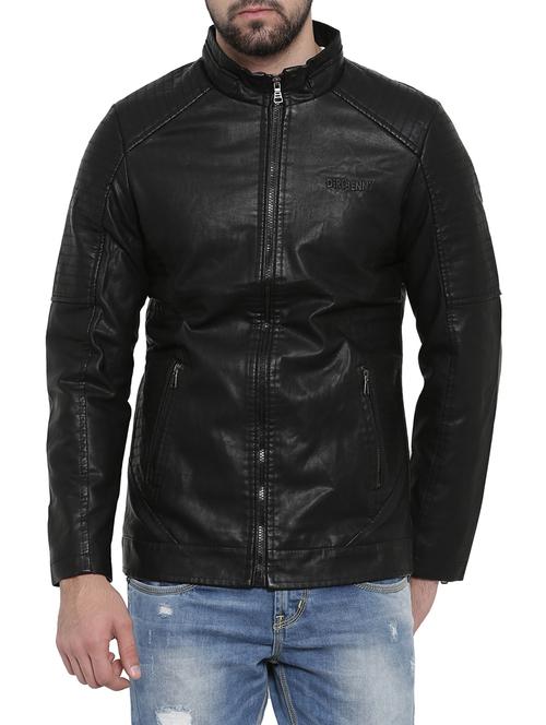 black faux leather biker jacket - 14498225 - Very Small Image - 1