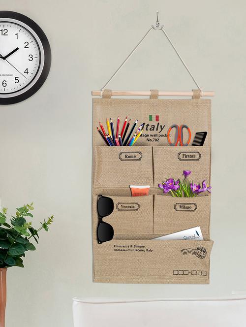 Pocket Cotton Jute Fabric Wall Door Hanging Cloth Storage - 14498279 - Standard Image - 1