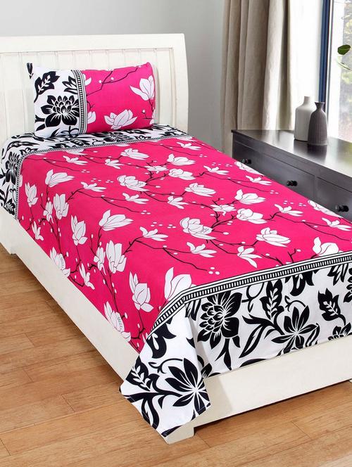 Floral Print Polycotton Single bedsheet - 14498299 - Very Small Image - 1