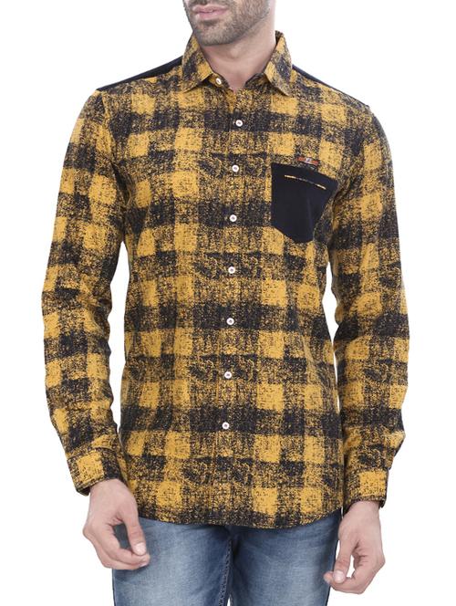 yellow cotton casual shirt - 14498531 - Very Small Image - 1