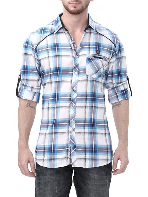 blue cotton casual shirt - 14498541 - Very Small Image - 1