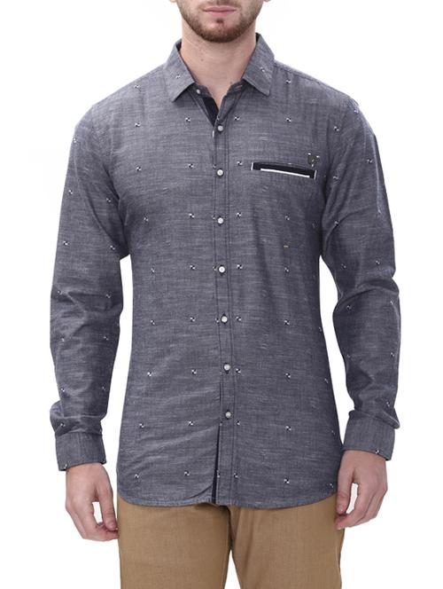 grey cotton casual shirt - 14498560 - Very Small Image - 1