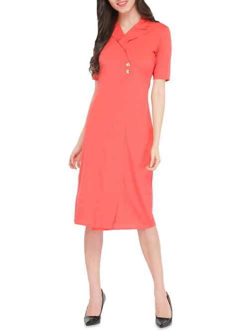 orange crepe sheath dress - 14498599 - Very Small Image - 1