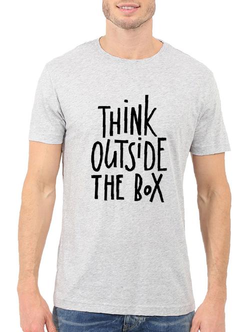 grey cotton chest print tshirt - 14498776 - Standard Image - 1