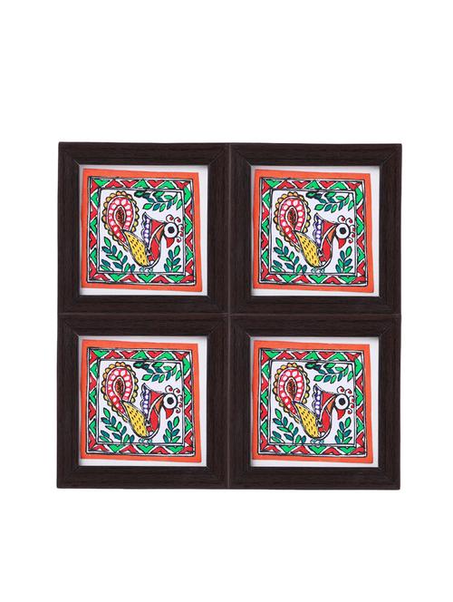 Madhubani Handpainted Coasters Set - 14499387 - Standard Image - 1