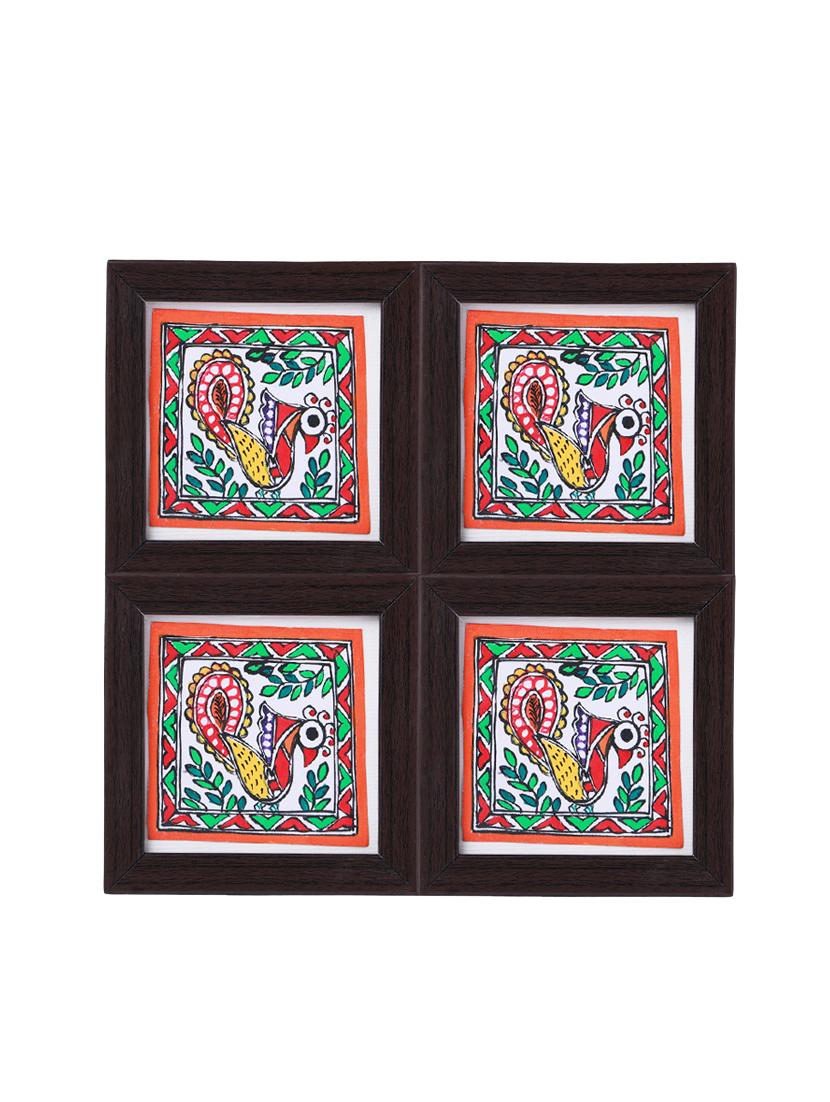 Madhubani Handpainted Coasters Set - 14499387 - Zoom Image - 1