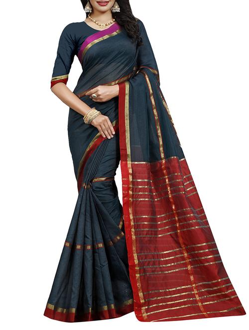 green cotton woven saree - 14499437 - Very Small Image - 1