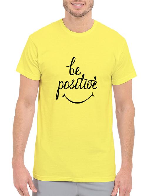 yellow cotton chest print tshirt - 14499490 - Standard Image - 1