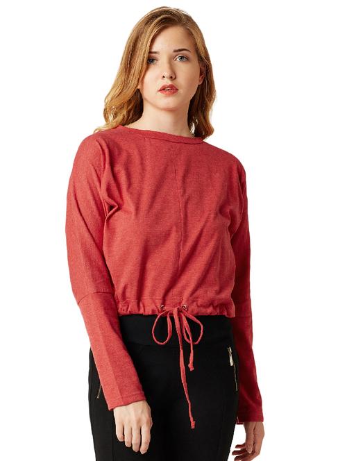 red solid blouson top - 14499557 - Very Small Image - 1