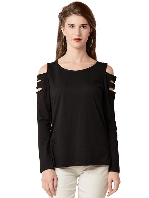 cutout sleeved knitted top - 14499564 - Standard Image - 1