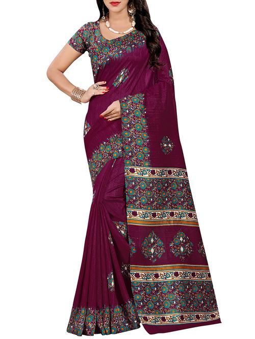 magenta mysore silk saree - 14500616 - Very Small Image - 1