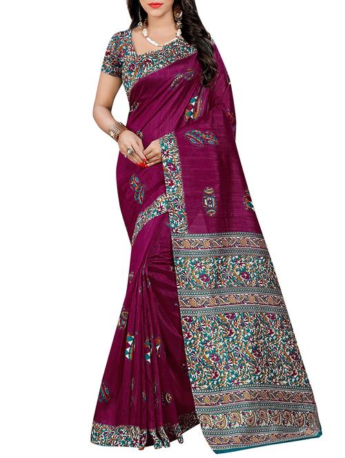 magenta mysore silk saree - 14500624 - Very Small Image - 1