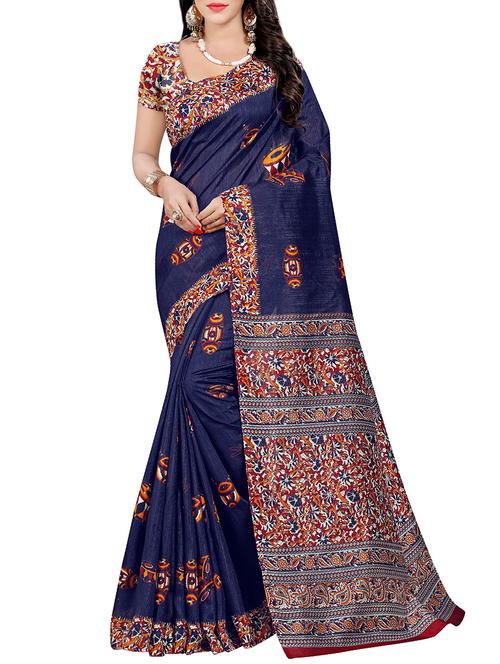 blue silk mysore saree - 14500627 - Very Small Image - 1