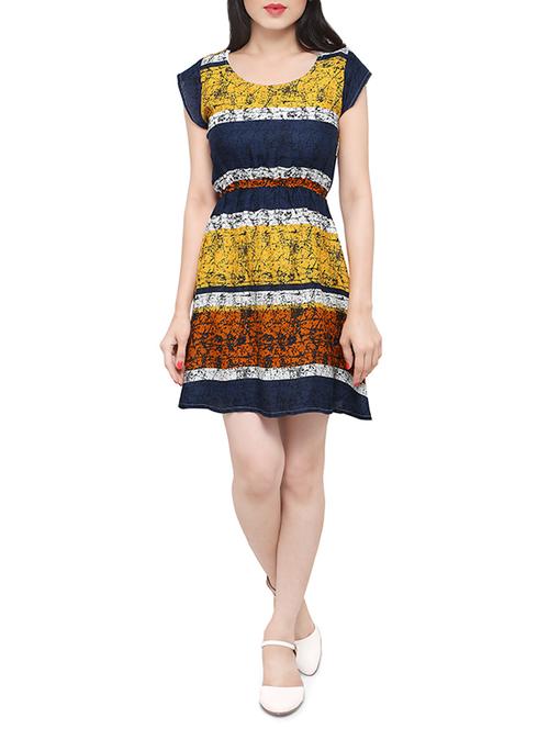 blue striped blouson dress - 14500741 - Standard Image - 1