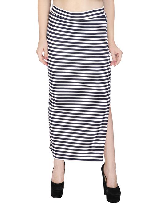 navy blue cotton pencil skirt - 14500923 - Very Small Image - 1