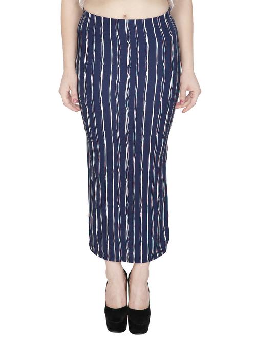 navy blue viscose pencil skirt - 14500929 - Very Small Image - 1