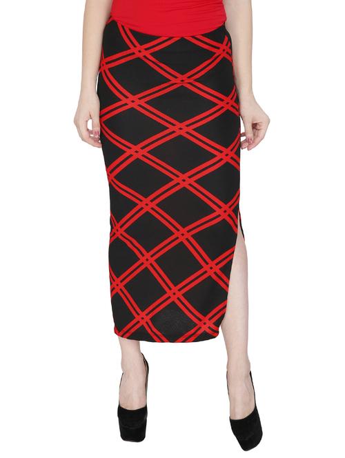red viscose pencil skirt - 14500930 - Very Small Image - 1