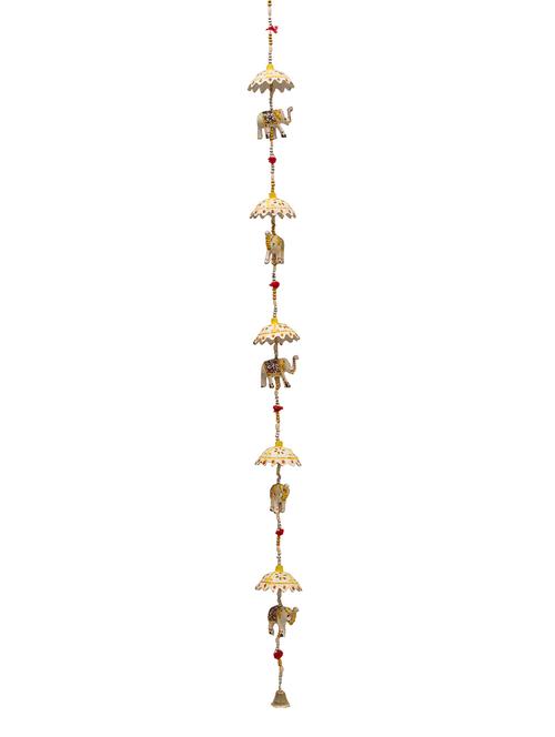 Valmont white color elephant latkan or door hanging - 14500989 - Very Small Image - 1