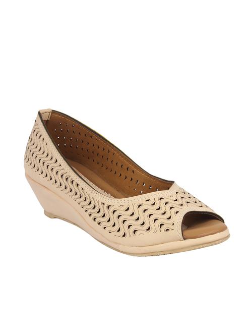 beige faux leather slip on wedges - 14501133 - Very Small Image - 1