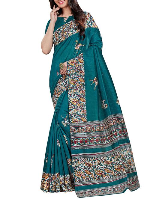 turquoise silk mysore saree - 14501159 - Very Small Image - 1