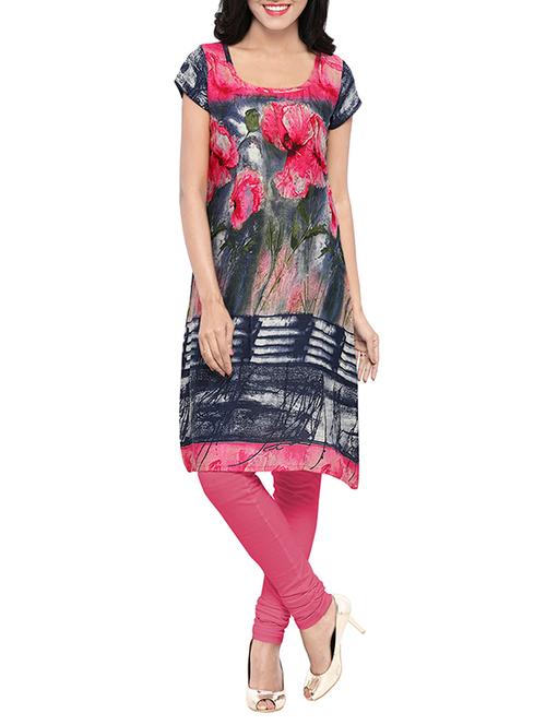 grey rayon A-line kurta - 14501366 - Very Small Image - 1
