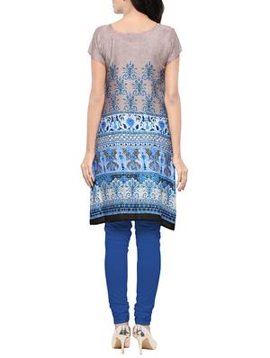 blue rayon a-line kurta - 14501367 - Standard Image - 3