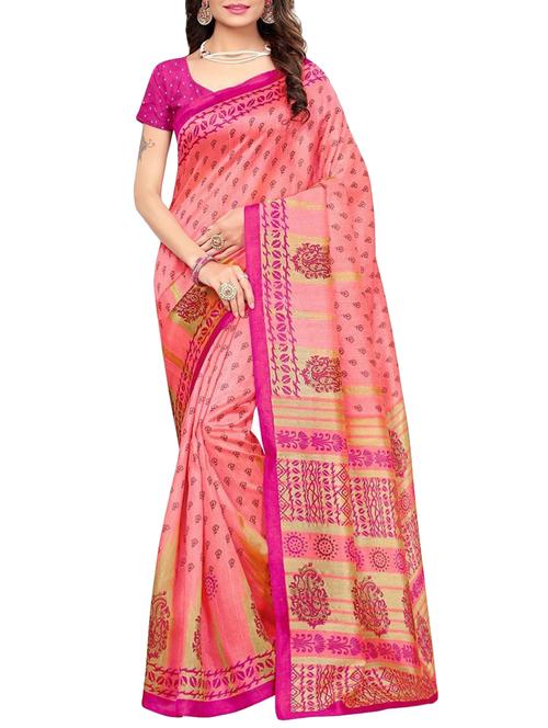 Peach bhagalpuri saree with blouse - 14501483 - Very Small Image - 1