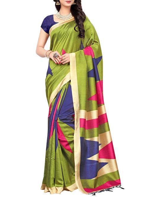 green art silk mysore saree with blouse - 14501488 - Very Small Image - 1