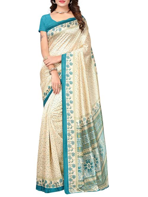 Beige mysore silk saree with blouse - 14501494 - Very Small Image - 1