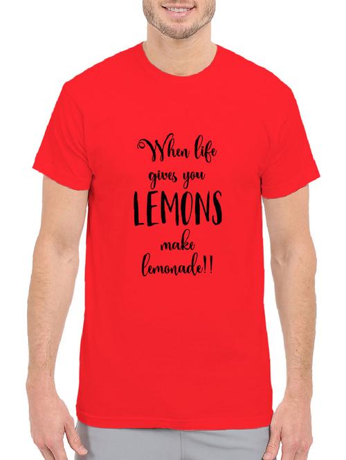 red cotton chest print tshirt - 14501680 - Standard Image - 1