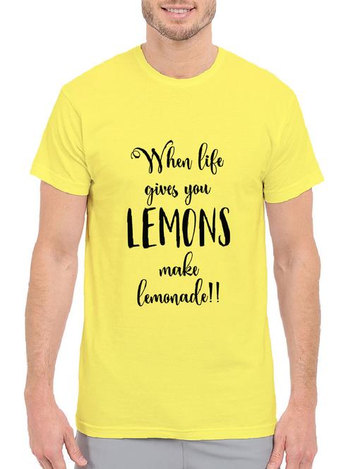 yellow cotton chest print tshirt - 14501682 - Standard Image - 1
