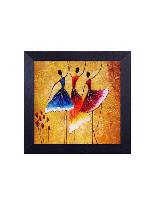 Dancing lady with floral backdrop Framed Poster - 14501804 - Very Small Image - 1