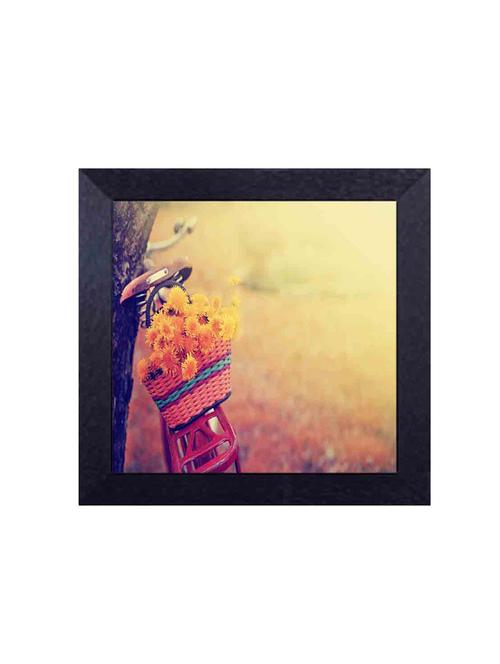 Bicycle with flower basket Framed Poster - 14501810 - Very Small Image - 1