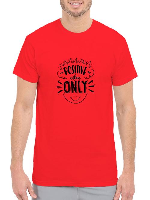 red cotton chest print tshirt - 14502013 - Standard Image - 1