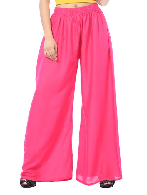 pink rayon palazzos - 14502043 - Very Small Image - 1