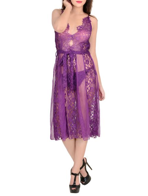 purple net babydoll - 14502063 - Very Small Image - 1