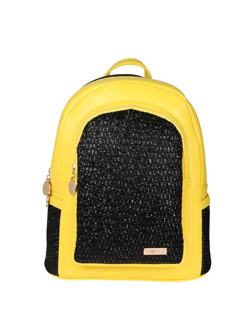 yellow leatherette regular backpack - 14502387 - Very Small Image - 1
