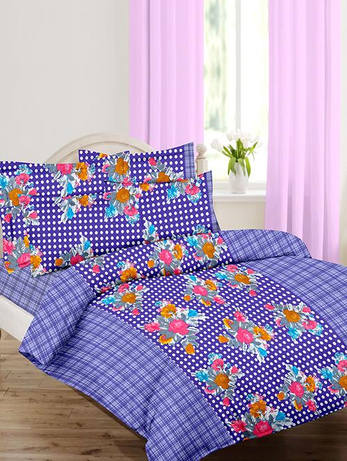 Cotton Printed Double Bedsheet with 2 Pillow Covers - 14502434 - Standard Image - 1