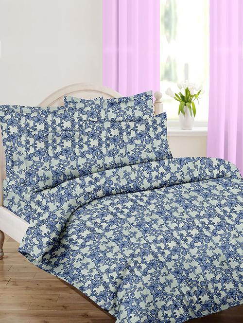 Cotton Printed Double Bedsheet with 2 Pillow Covers - 14502436 - Very Small Image - 1