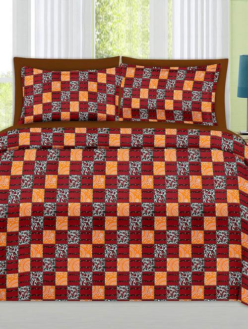 Cotton Printed Double Bedsheet with 2 Pillow Covers - 14502440 - Very Small Image - 1