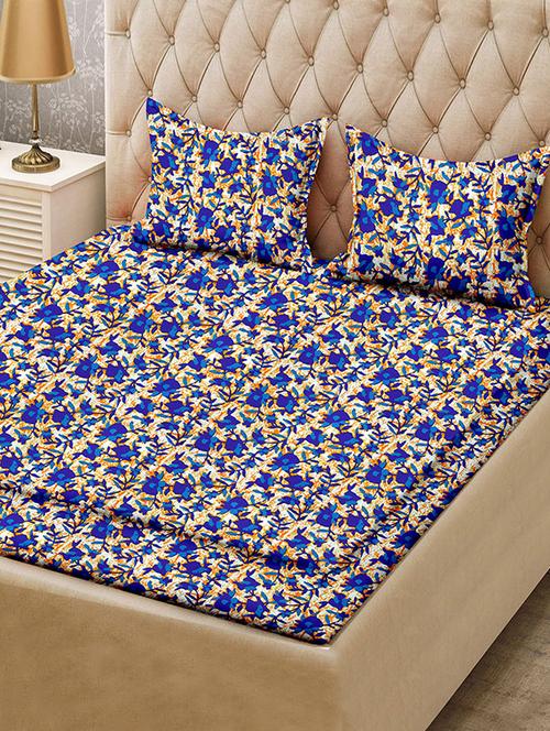 Cotton Printed Double Bedsheet with 2 Pillow Covers - 14502448 - Very Small Image - 1