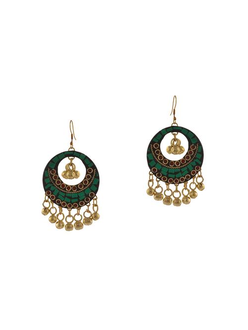 green metal other earring - 14502679 - Standard Image - 1