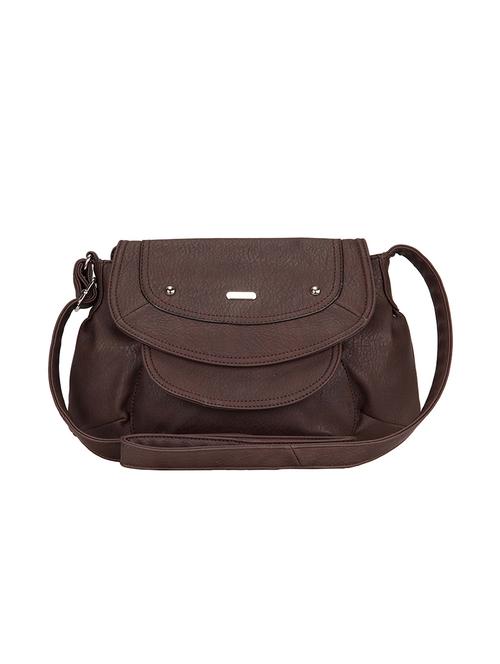 brown leatherette regular sling bag - 14503362 - Very Small Image - 1