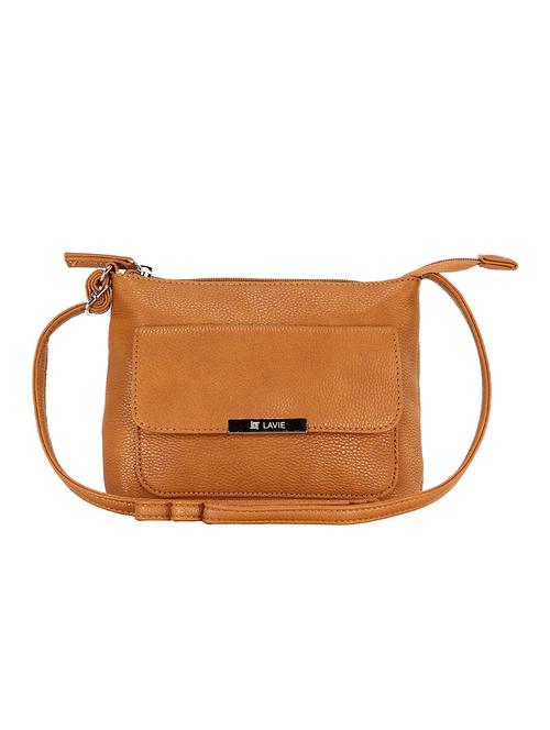 tan leatherette regular sling bag - 14503386 - Very Small Image - 1