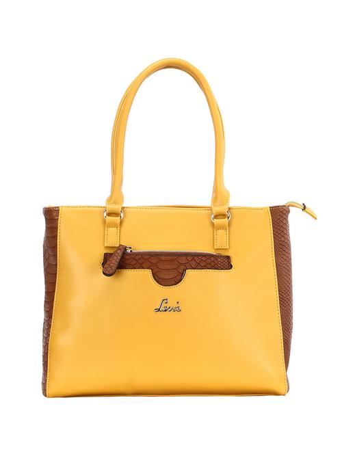 yellow leatherette regular handbag - 14503456 - Very Small Image - 1